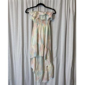 3/$20 - Strapless Rainbow Pastel High-Low Dress - Size S, Fun and Flowy